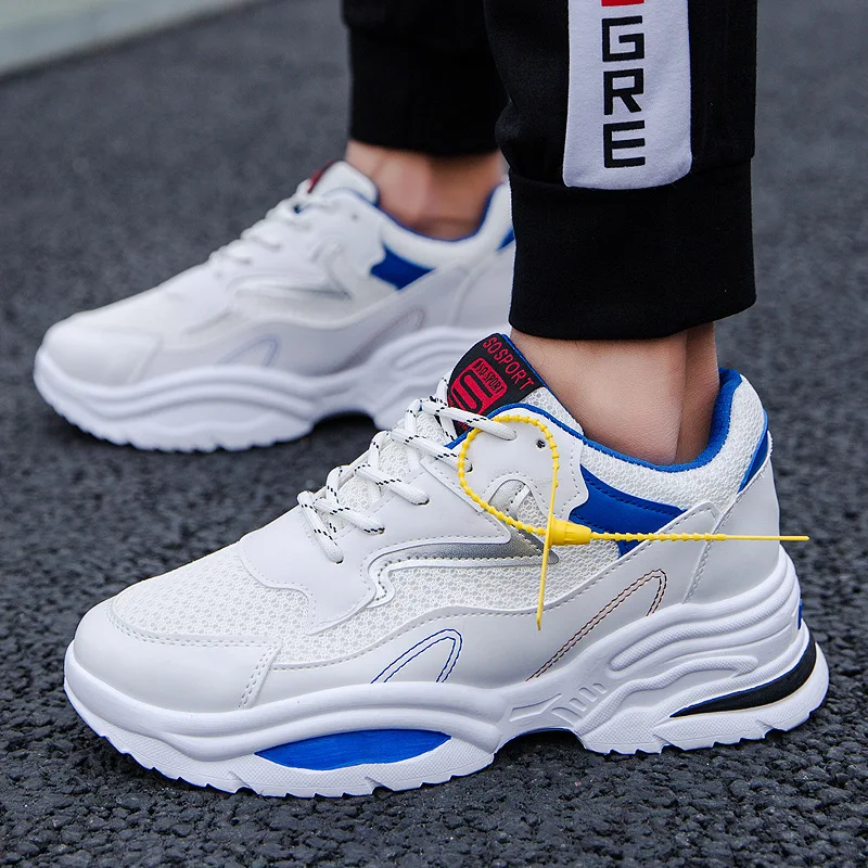 Ins Ulzzgang Hot Sale 2019 Fashion Comfortable Breathable Mens Shoes Casual Autumn Winter Lace-Up Light Sneakers Black Red White