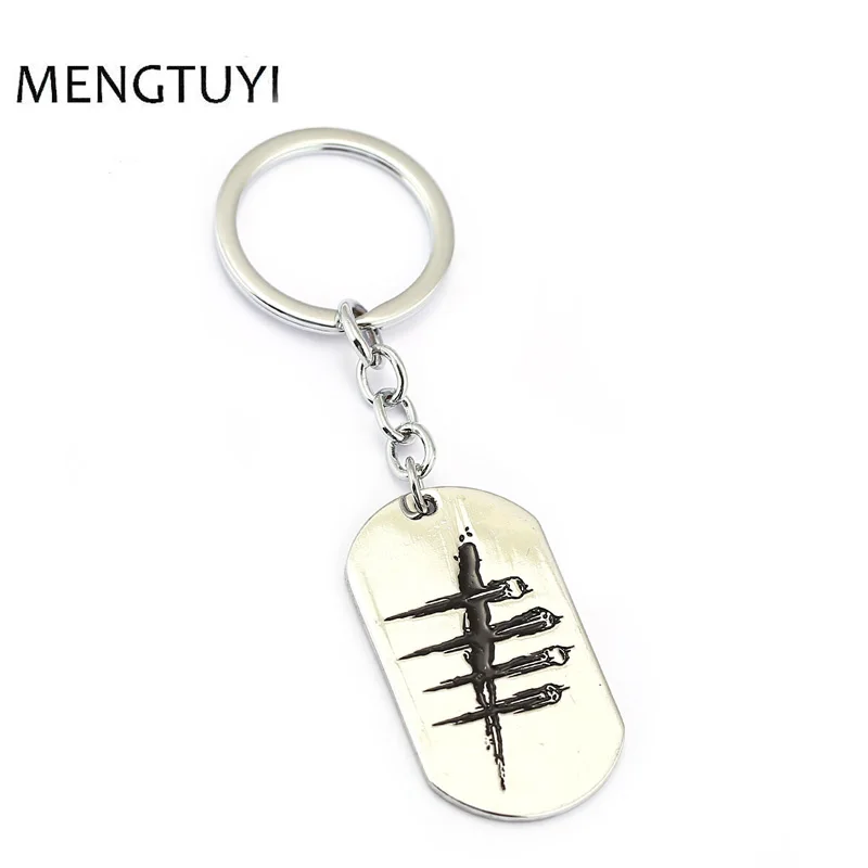 

J store Game Dead by Daylight Dog Tag Logo Alloy Pendant Keychain For Fans Car Game Jewelry silver Key Ring Llaveros JJ11765
