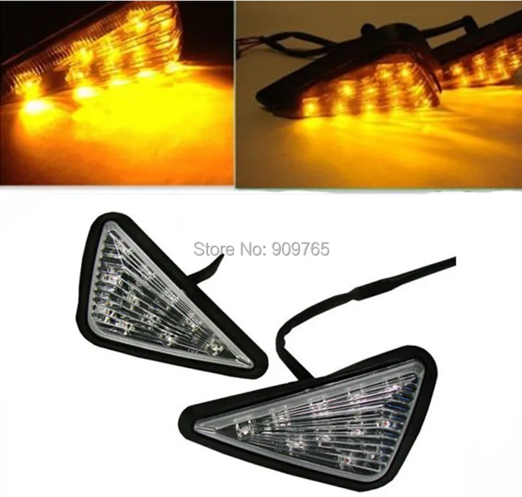 

Clear Triangle Flush Mount LED Turn Signals Indicator For Honda CBR F4 600 929 954 1000 RR Suzuki GSX 1000 750 600 Yamaha R6 R1