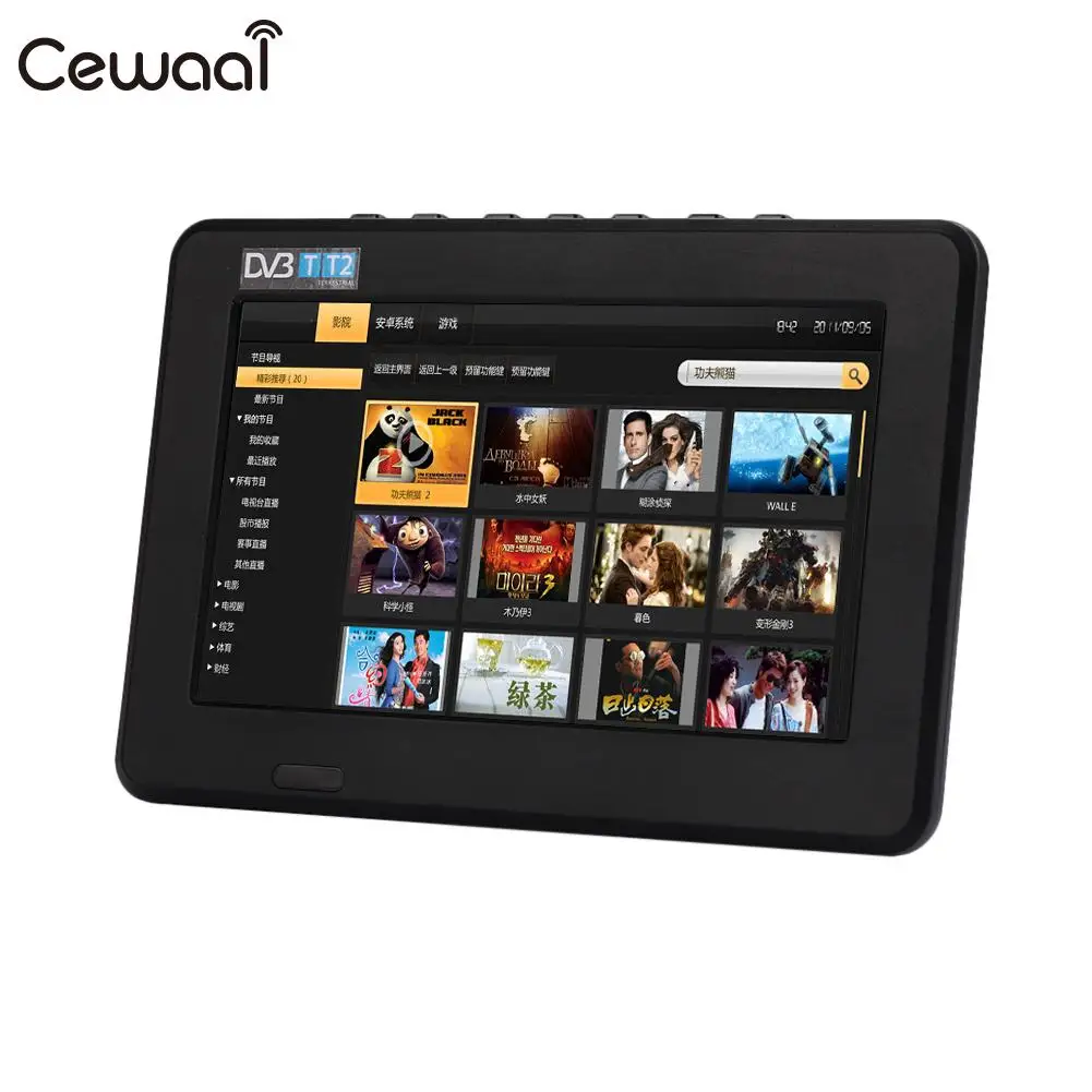 

7inch Rechargeable Digital TV Rechargeable Car TV W/Remote Control USB Media Player Portable Universal