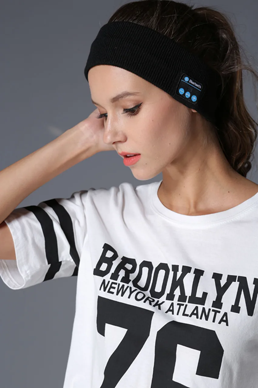 

1pcs New Knitting Music Headband Headset with Mic Wireless Bluetooth Earphone Headphone For Running Yoga Gym Sleep Sports