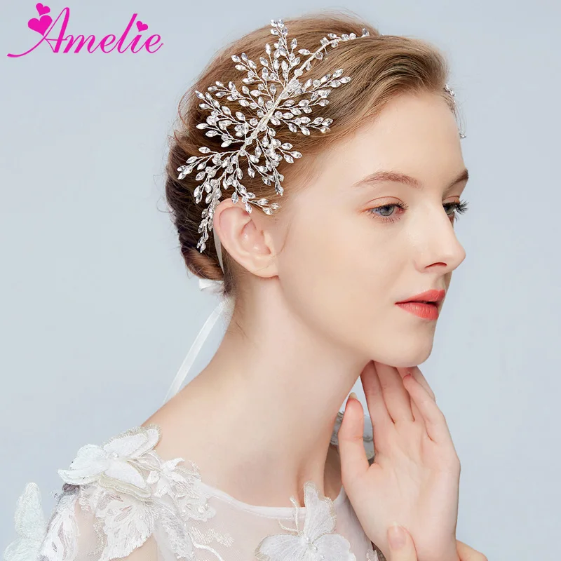 Classic Crystal Hair Vine Jewelry On Silver Plated Wire Girls Gifts