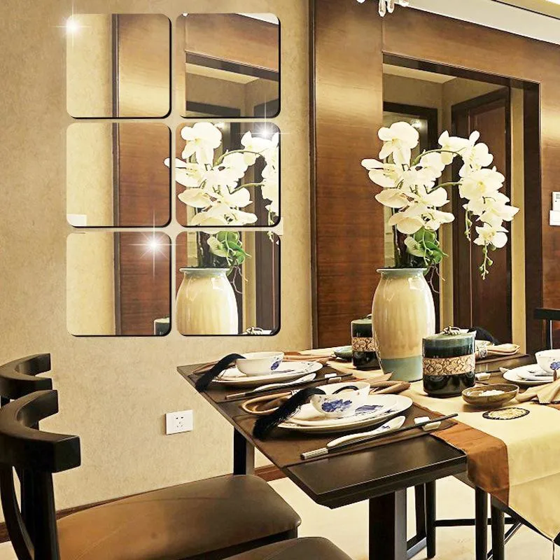 6 piezas de auto-Adhesivo de pared espejo de la pared de metiendo Plaza Arcley espejos de baño sala de estar Espejos decorativos para Diy Decoración de casa 6 piezas de auto-Adhesivo de pared espejo de la pared de metiendo Plaza Arcley espejos de baño sala de estar Espejos decorativos para Diy Decoración de casa