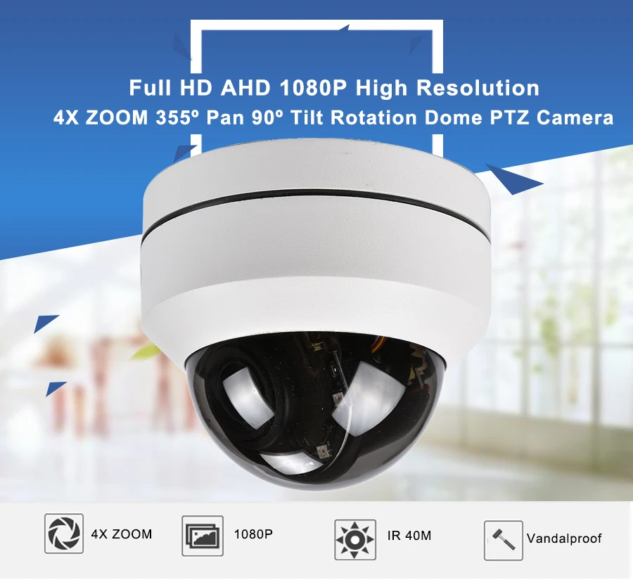 CCTV безопасности Открытый AHD 1080P Мини-Купол PTZ камера Pan Tilt 4X Zoom AHD TVI CVI CVBS 4в1 2MP День Ночь ИК 50 м IP66 водонепроницаемый