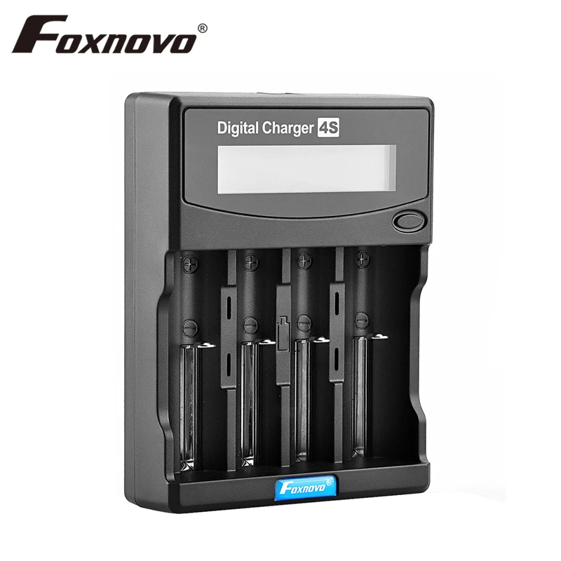 

Foxnovo F-4S 4-Slots Li-ion Ni-MH Ni-CD LCD Smart Battery Charger with Sound Prompt Batteries Capacity Testing and Car Adapter