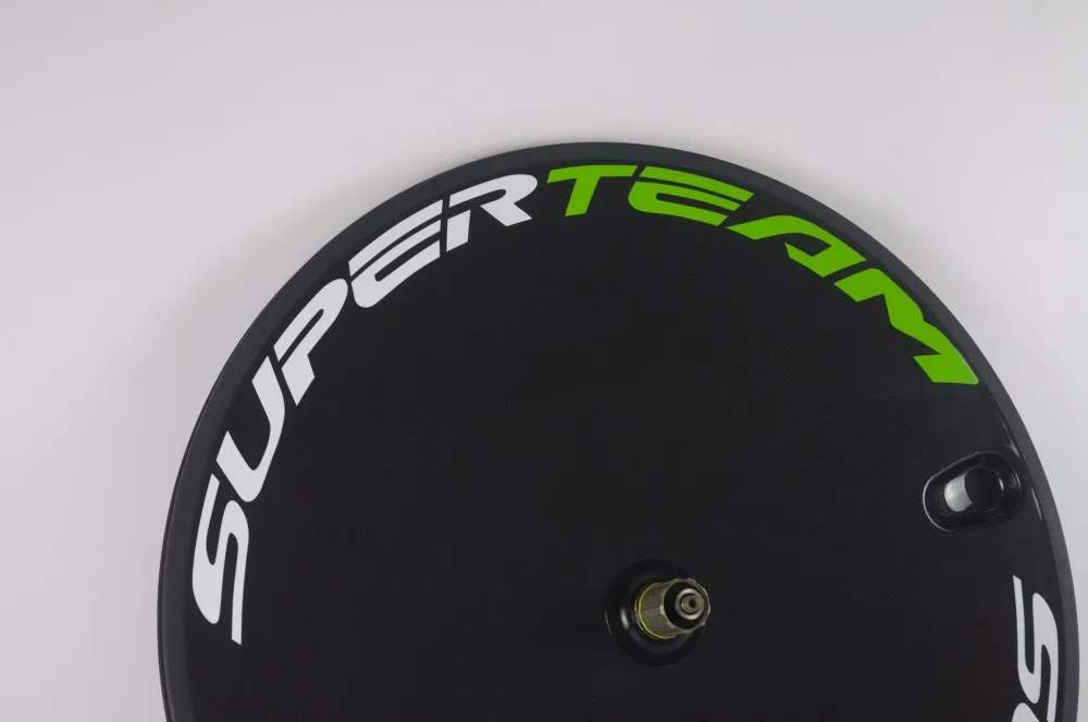 Top Superteam Green and white Logo Disc wheel Road bicycle disc whee Glossy Finish For Shimano 1 Piece 6 Top Superteam Green and white Logo Disc wheel Road bicycle disc whee Glossy Finish For Shimano 1 Piece 6
