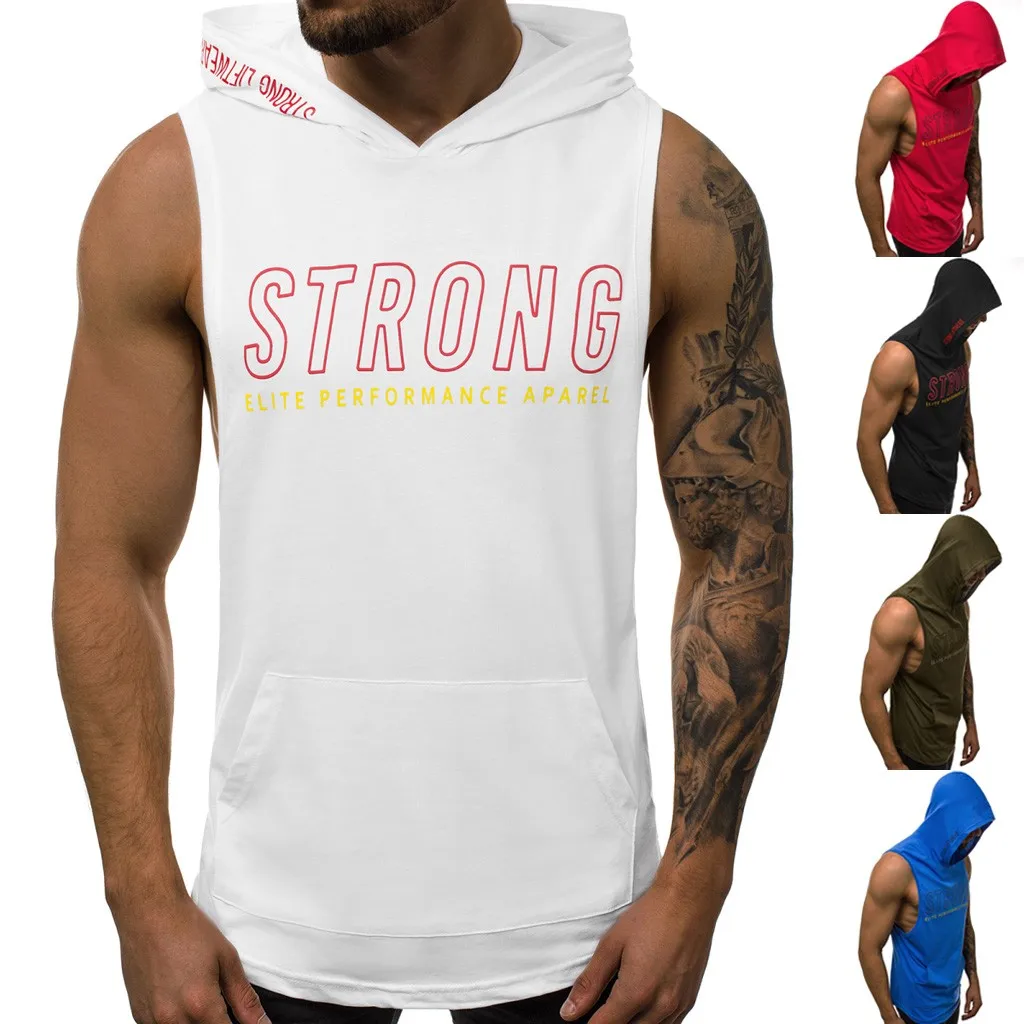 

Sleeveless shirts Tank top men Fitness shirt Men's Print Fitness Sport Slim Fit Vest Sleeveless Top Short Shirt Bodybuilding