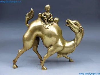 

China brass copper Feng shui Animal camel llama ship of the desert child Statue