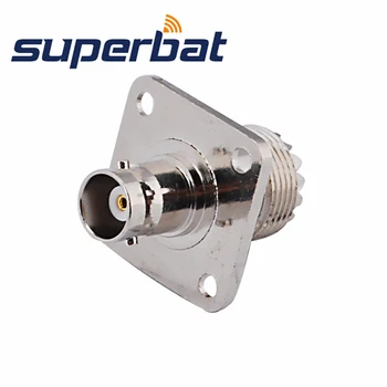 

Superbat BNC-UHF Adapter BNC Female Jack to UHF Jack 4 Hole Panel Mount straight RF Coaxial Connector