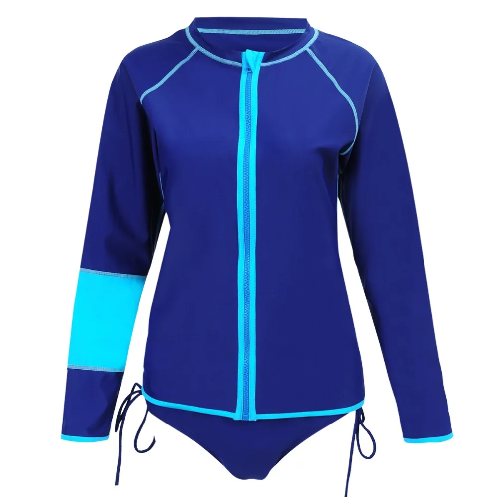 2017 Women UV Protection Swimsuit Long Sleeves Plus Size Swimwear Women