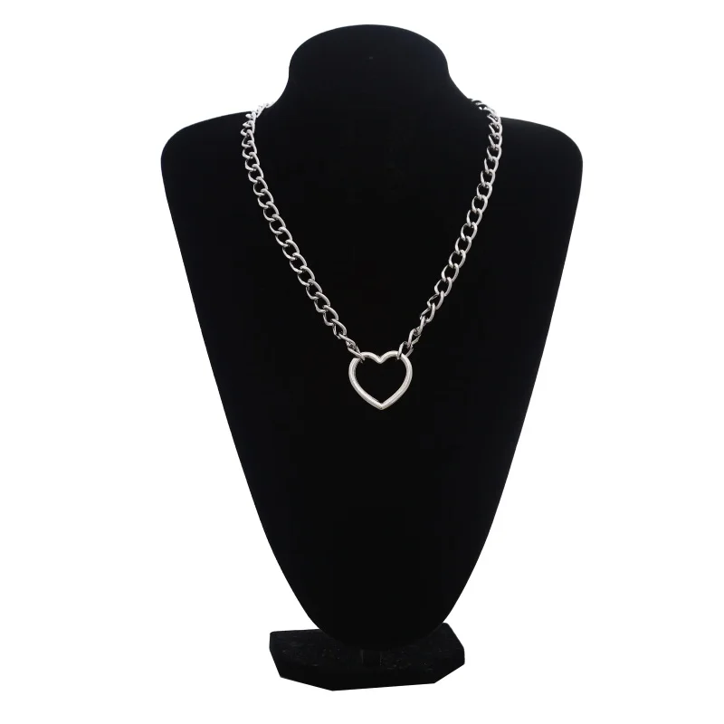 Серебряная цепочка с замком, ожерелье с подвеской в готическом стиле для женщин, готический Эмо-фестиваль ведьм, модное ювелирное изделие