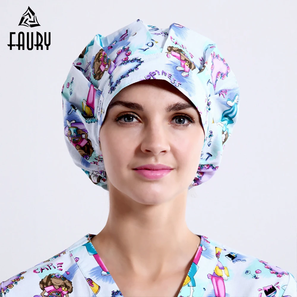 Hospital Medical Caps Cotton Surgical Caps Cartoon Women Detist Medical