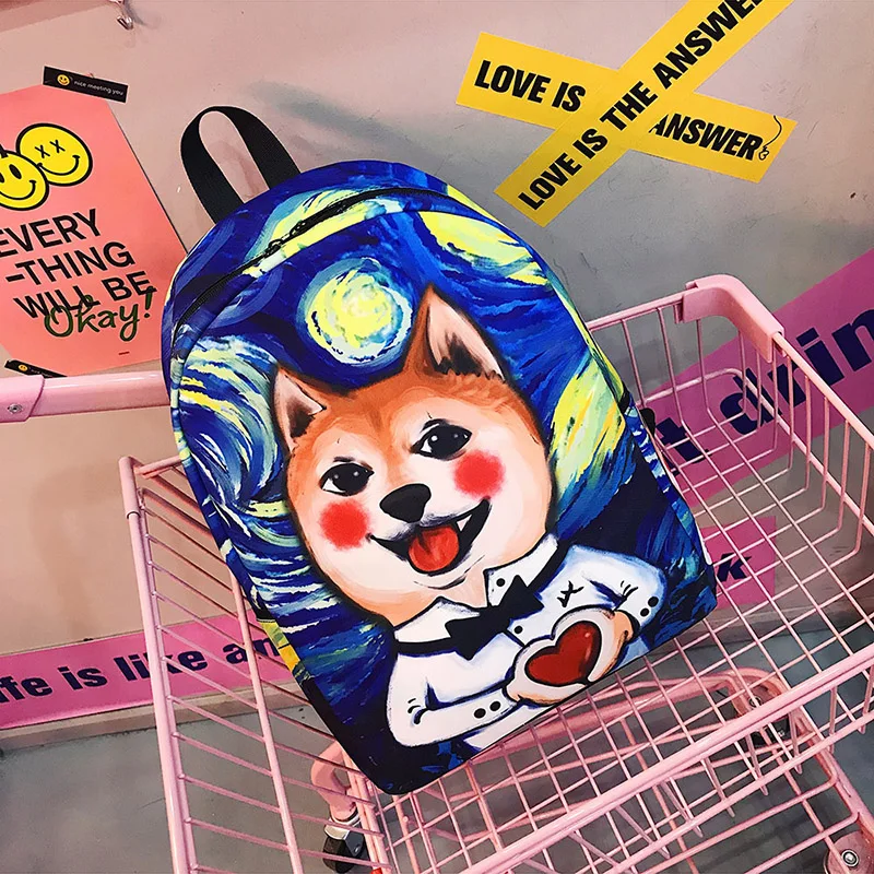 Menghuo New Women Backpacks Girls School Bag 3D Cartoon Cat School Backpack Bag For Girls Printing Backpack Travel Bags Mochilas (22)
