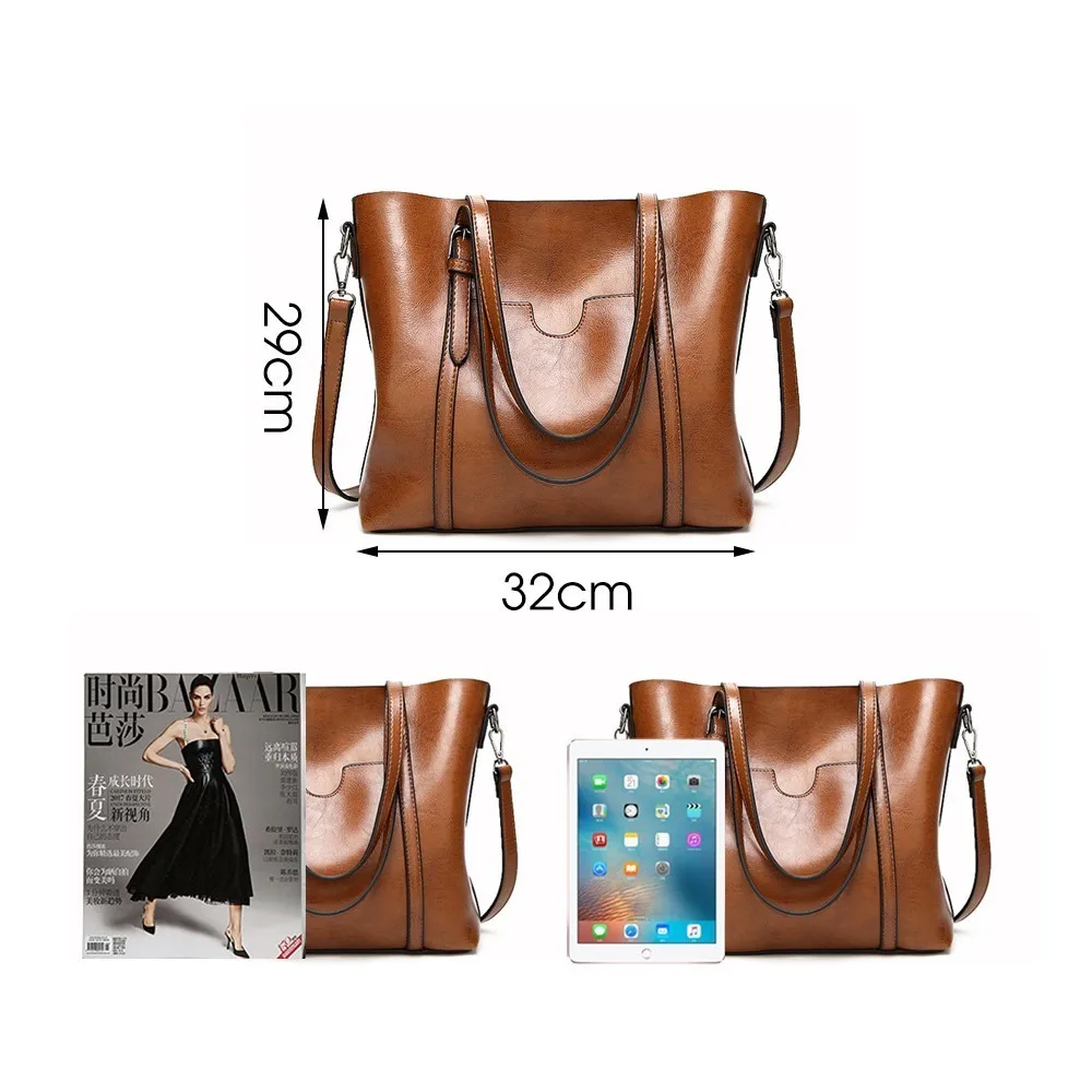 Herald Fashion Large Capacity Women Tote Bag High Quality Leather Female Shoulder Bag Causal Women Handbag Lady's Messenger Bags