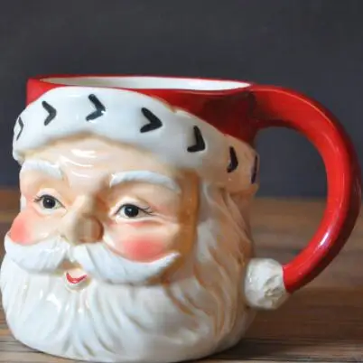 Милая Рождественская чашка с рисунком Санта-Клауса, кружка, новогодний подарок для ребенка, кофейная керамическая ложка, чашки, питьевые принадлежности, домашний декор - Цвет: A