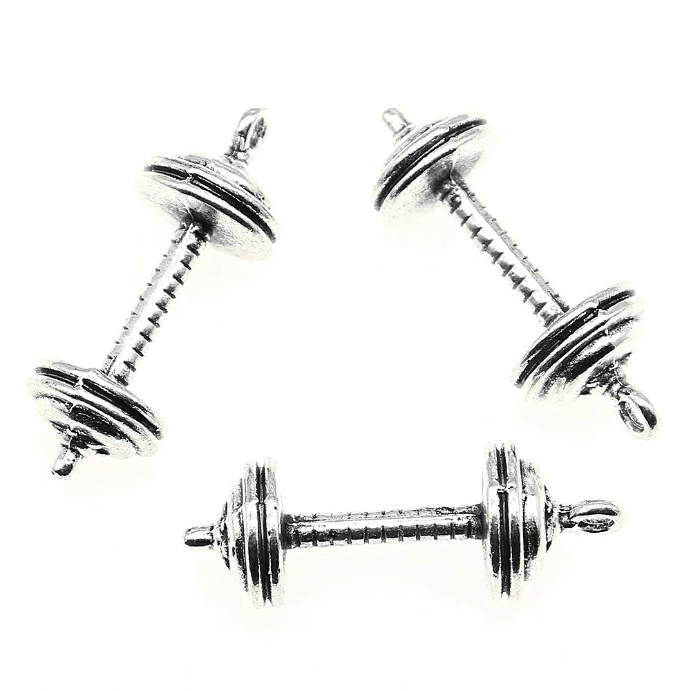 3pcs Charm Barbell Weight Gym Dumbbell Barbell Pendant Charms For