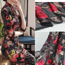 Флокированное платье, сделай сам, вискоза, бархат, ткань 115 см, ширина, cheongsam, ткань для свадебного платья, материал, ткань