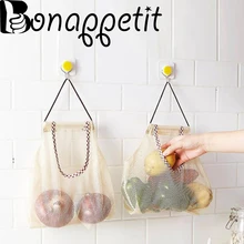 1 шт. большие многоразовые сумки для хранения подвесная сетка сумки для хранения фруктов овощей корзина для покупок кухонный инструмент для организации