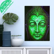 1 Шт. Квадрат Будда Зеленое Лицо HD Печатных Холст Wall Art Плакаты и Принты Плакат Живопись Лучший!
