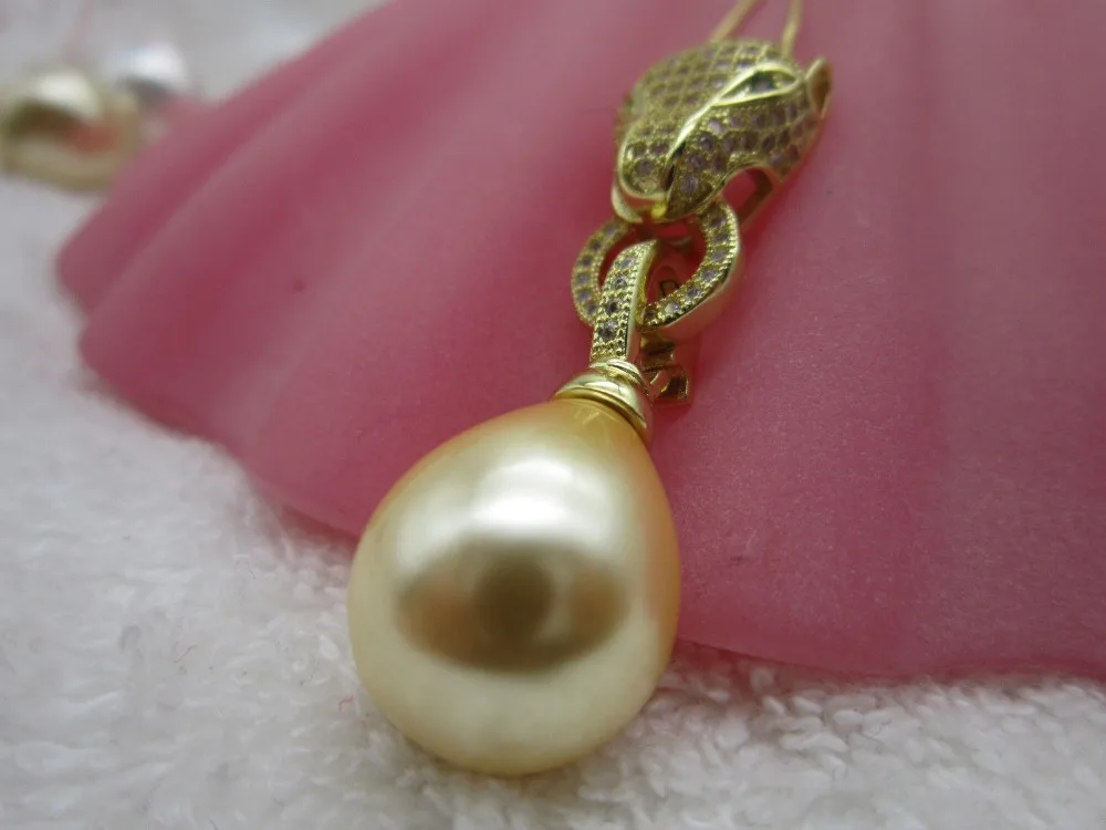 AAA 16-18MM real natural South Sea gold shell Pearl Necklace 17-18