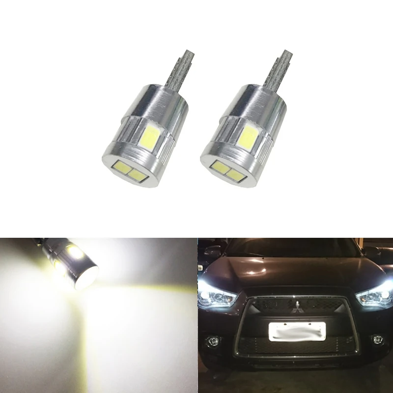 

White T10 2825 CAN-bus 5630 6-SMD Car Led Clearance Parking Lights For Mitsubishi ASX Lancer Outlander Pajero Sport Colt Carisma