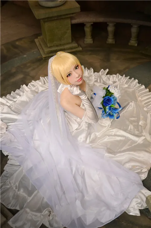 Anime cosplayFate stay night Wedding Marriage Saber Lily