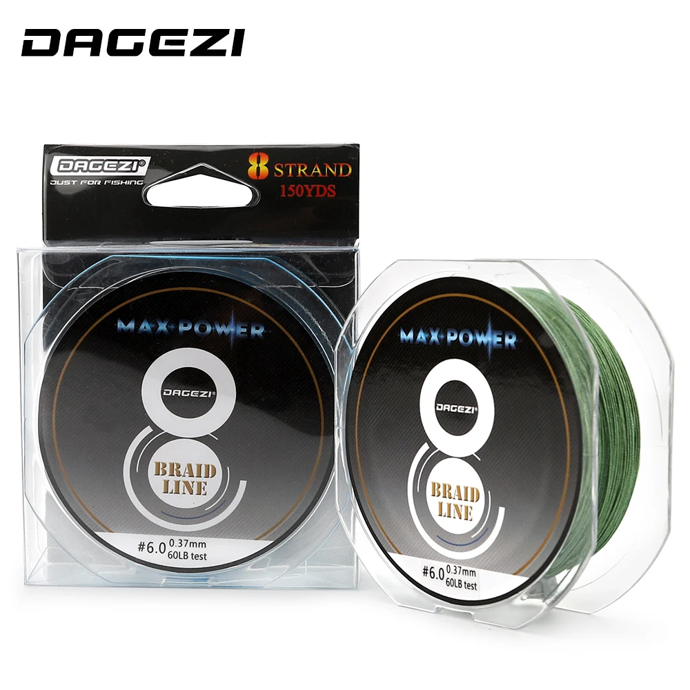 DAGEZI Super Strong 150YDS 8 strand 10 60LB brand fishing lines 6colors
