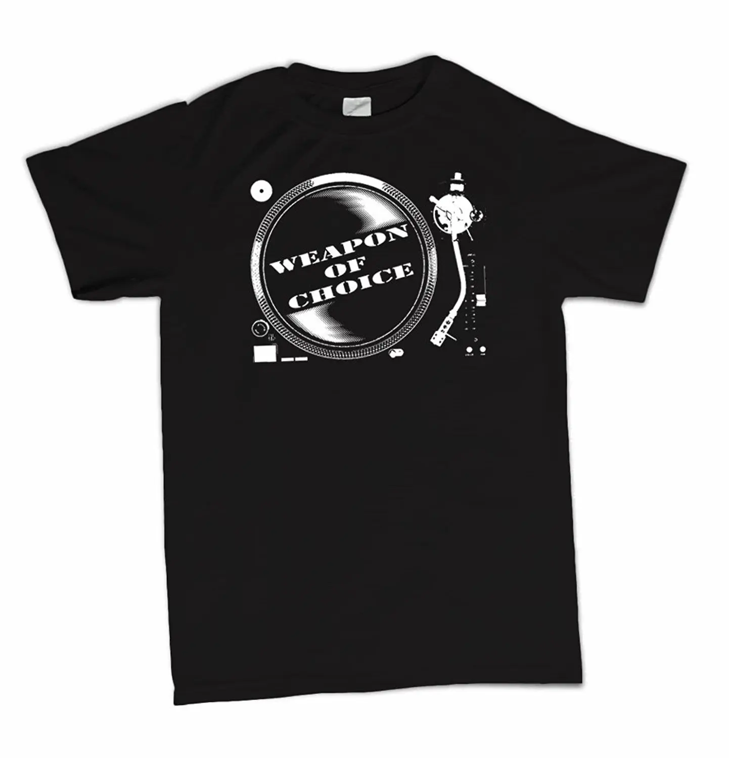 High Quality Custom Printed Tops Hipster Tees T-shirt Weapon Of Choice Dj Turntable Club Wear T-shirt