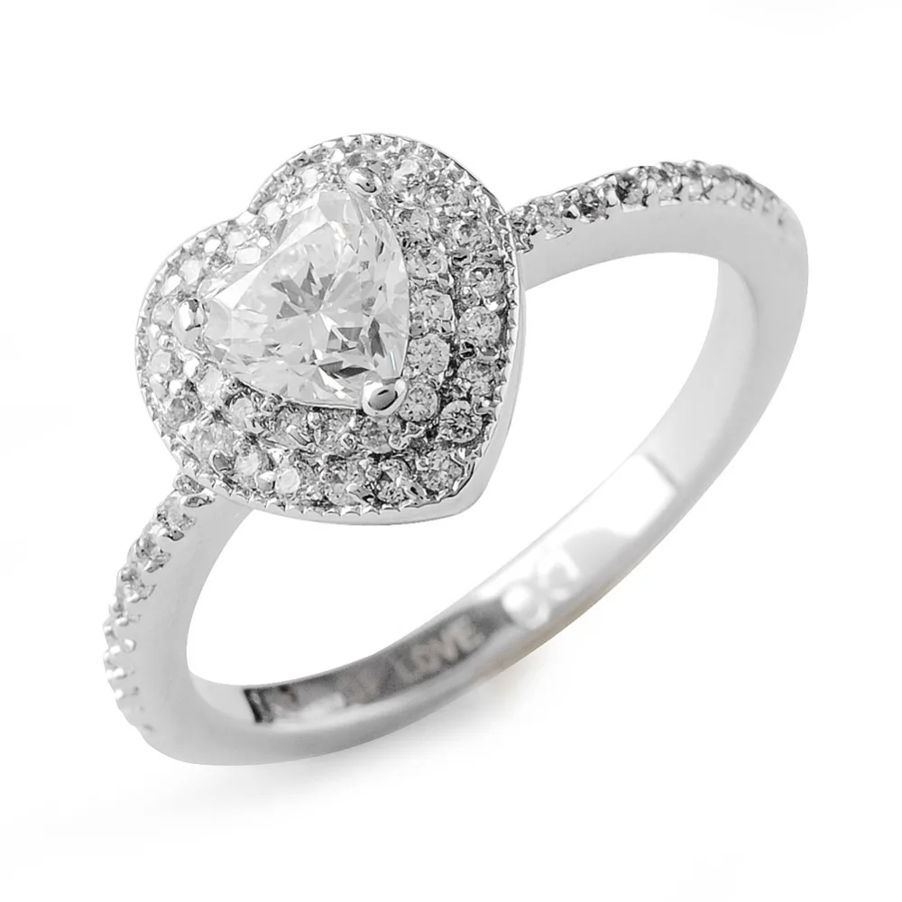 Royal Design Ferfect Big Blue Gem Заполненный Кристалл 10KT Белое Золото Кольцо Палец Для