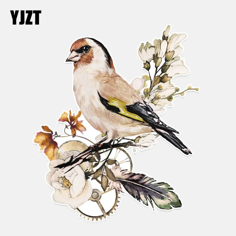 

YJZT 13.2*15.6CM Lovely Birds Sparrow Decor Car Sticker Bumper Car Window Colored Personalized 11A0338