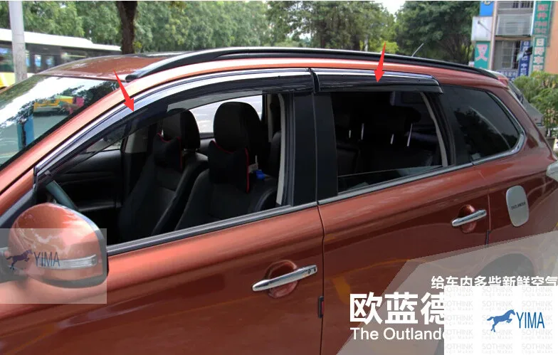 Козырек для окна Mitsubishi Outlander 2013 2014 козырек от ветра и дождя вентиляционное