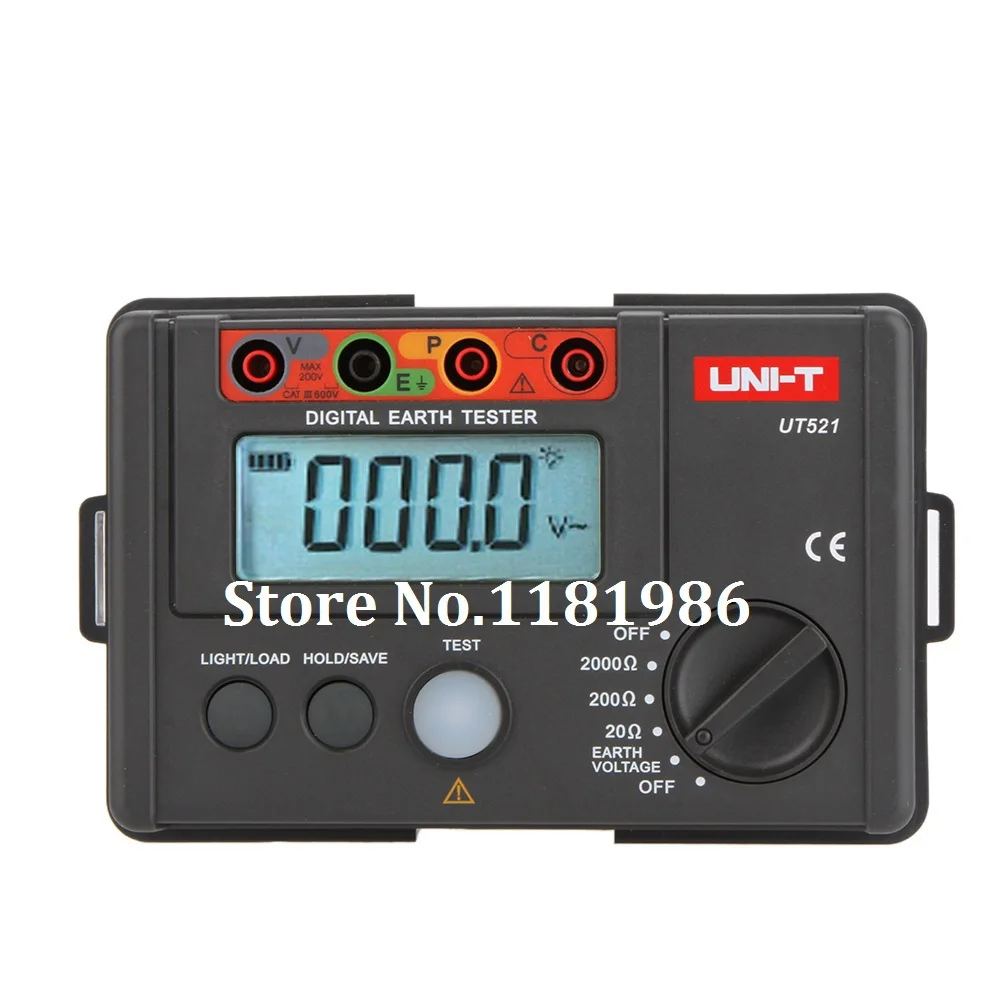 

UNI-T UT521 LCD Digital Earth Ground Resistance Voltage Meter Double Insulation Protection Tester Megger 0-200V 0-2000 ohm