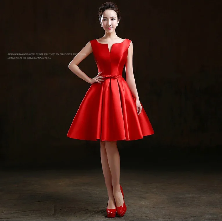 Короткое платье на выпускной Вечерние Платья de festa robe de soiree TK564 - Цвет: Red