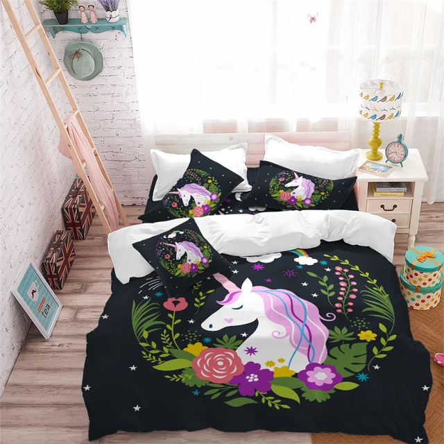 Twin Pink Unicorn Bedding Set, Unicorn Bed Set, Unicorn Bed In A Bag