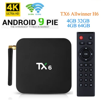 

TX6 TV Box android 9.0 Allwinner H6 4GB 32GB/64GB EMMC 2.4GHz 5GHz WiFi BT4.1 HD 4K H.265 IPTV Subscription m3u Smart Tv BOX tv