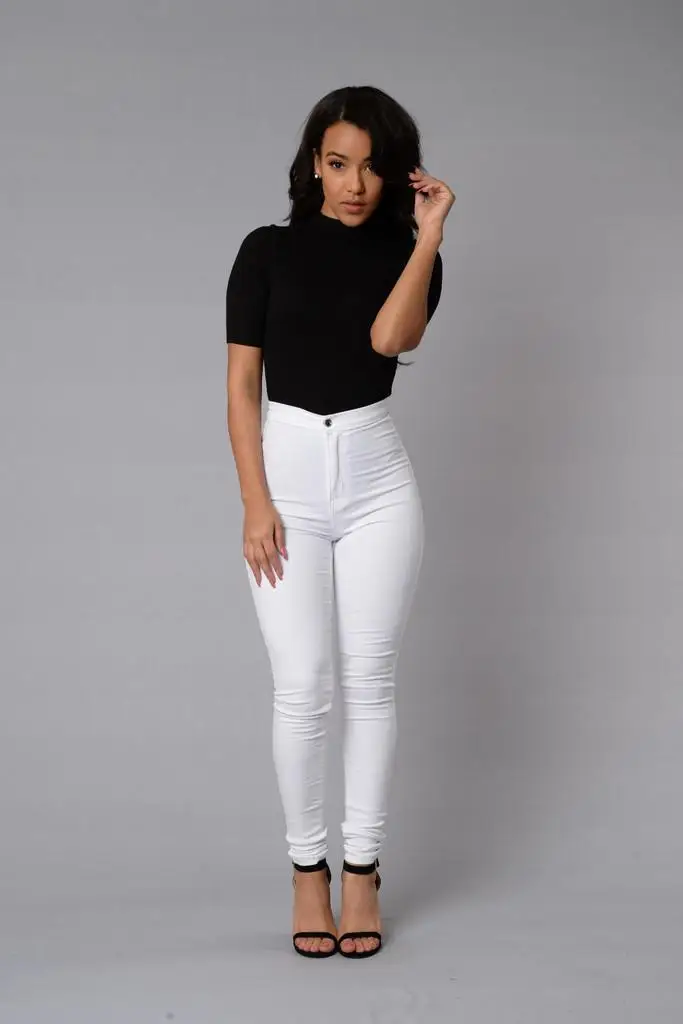 

Women Vintage High Waist Jeans Pencil Stretch Denim Pants Female Slim Skinny Trousers Plus Size Calca Jeans