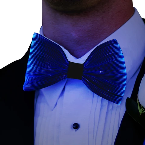 Luminosas de Luz para os Homens Mulheres de Cabelo Festa de Natal Light Cores Bowtie Corda Música Rave Led Pescoço Gravata Borboleta up Bow Tie 7