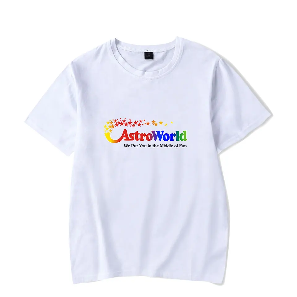 Брендовые футболки с принтом ASTROWORLD для мужчин/женщин, повседневная мужская футболка с круглым вырезом, летняя одежда в стиле хип-хоп с коротким рукавом, 4XL