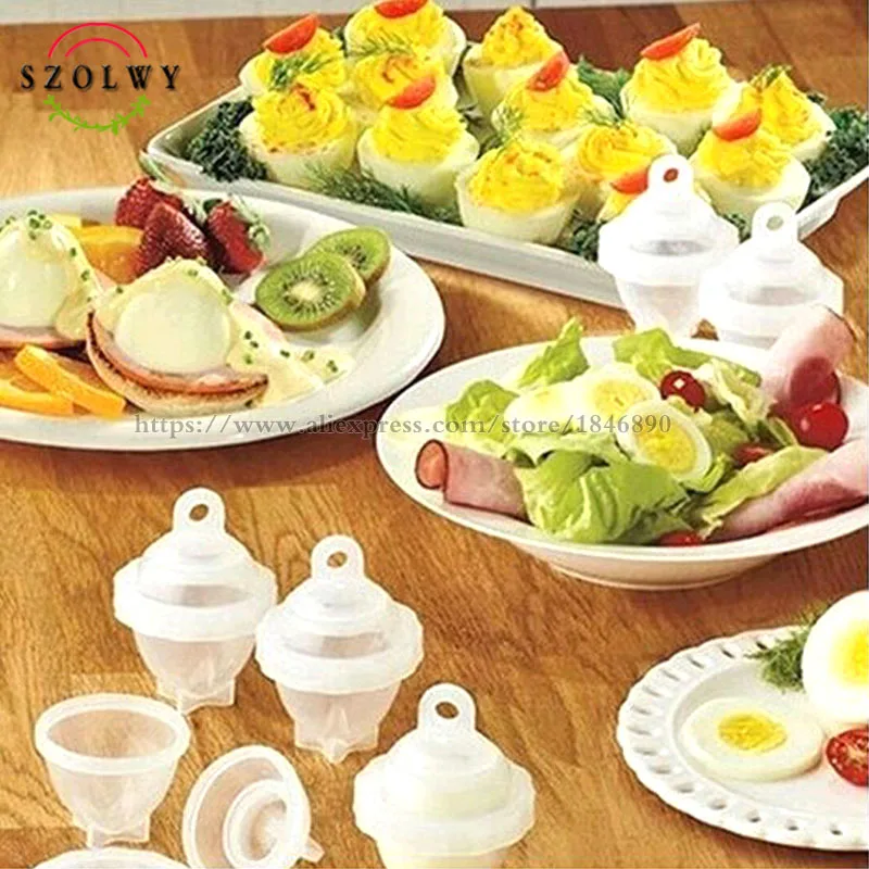 

New Hard Boil Egg Cooker Poachers White Separator molde huevos cooking eggs no shell Dividers kitchen tools