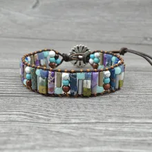 Европа и браслет восстановление древних способов натуральный камень бисер Многослойная обмотки рука строка браслет