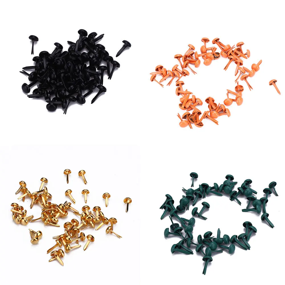 

50pcs/set 2 Size Fashion Mixed Round Brads Solid Color Decorative Metal Nails Scrapbooking Card Stamping Home DIY Accessories