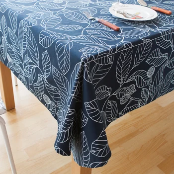 

Promotion modern style black and white leaves print table cloth for party picnic hotel home deoration rectangular tablecloths