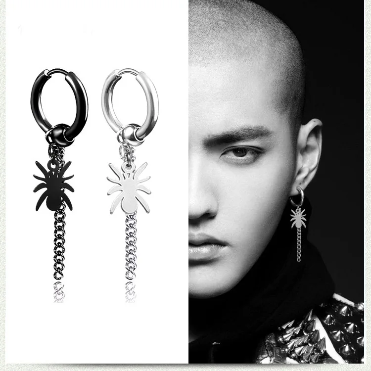 

Stainless Steel New Punk Ear clip Cute Animal Spider Ear clip Earrings For Women Men Chain Tassel Ear Piercings Fashion Jewelry