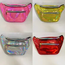 

NEW heuptas transparent hip bag money belt heuptas laser fanny pack sac banane Lady's bag Reflective vs pink women waist bag