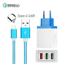 Быстрая зарядка 3,0 USB Зарядное устройство 5 V 2.4A QC3.0 кабель для быстрой зарядки USB для стены Зарядное устройство для Xiaomi Redmi Note 7 mi 9 8 A2 A1 htc телефон Зарядное устройство