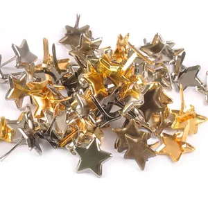 50 шт. 13 мм Смешанная Пастель звезда штифтики для скрапбукинга, украшение застежка Брэд металлические поделки для DIY украшения обуви c1513 - изображение