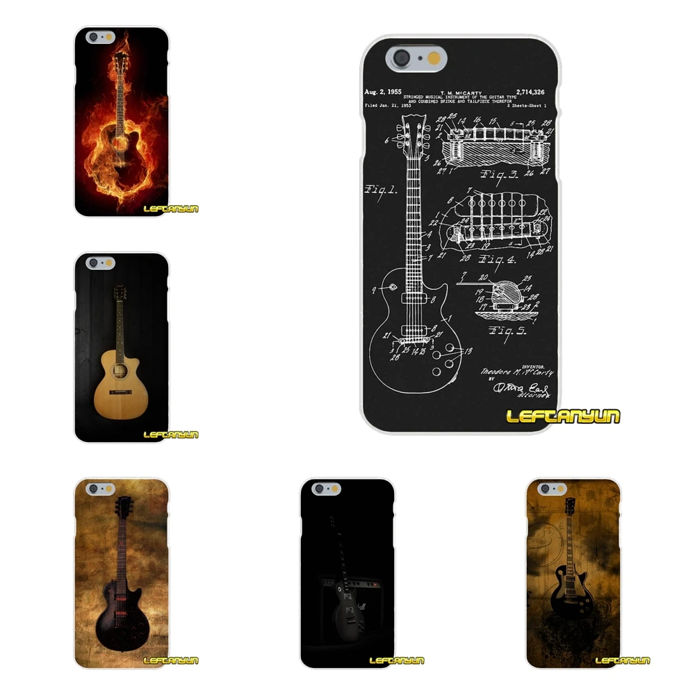 

Black Guitar Printed Soft Silicone phone Case For iPhone X 4 4S 5 5S 5C SE 6 6S 7 8 Plus