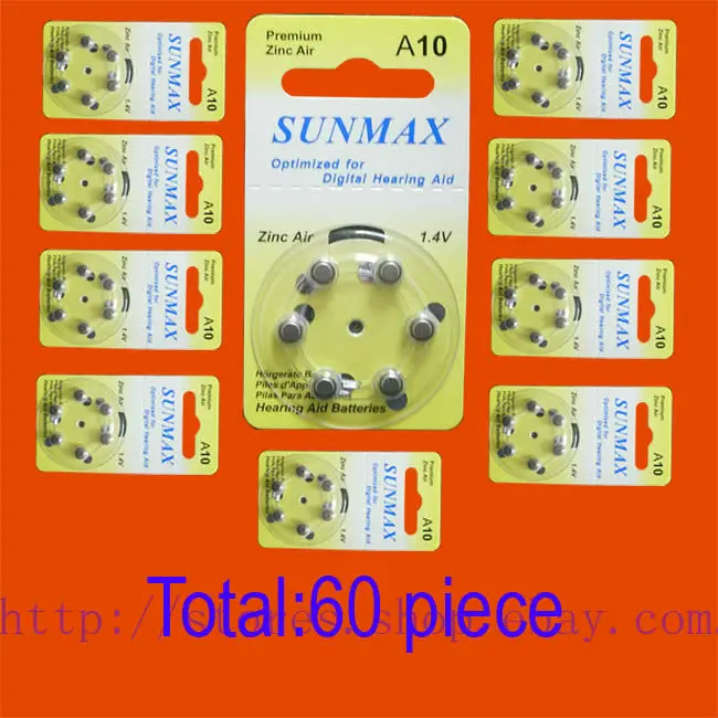 Батареи для слухового аппарата 60 x A10 10A ZA10 10 PR70 | Электроника