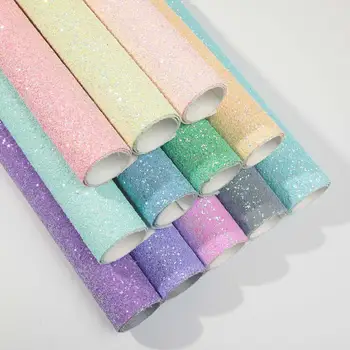 

YG3022 Wholesale plain glitter leather fabric for DIY craft PU leather for bag shoes belt phone case bow 1.2mm (91cm*137cm )