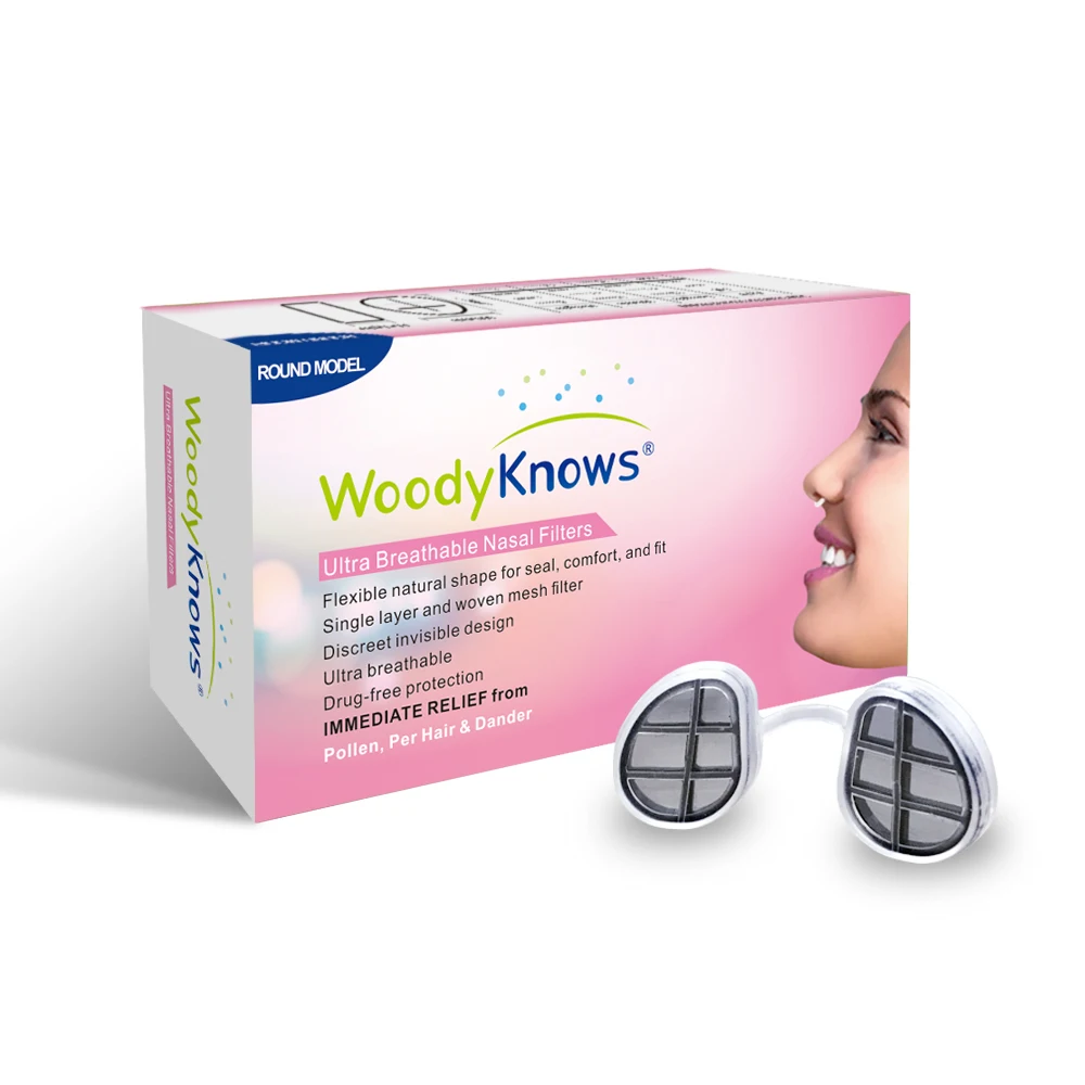 

WoodyKnows Ultra Breathable Anti-Dust Mask Nose Filter Anti Smog Pollen Pollution Mask 2nd Gen (6 Nasal Filters)